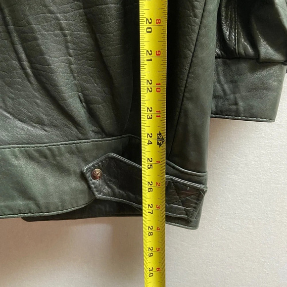 Vintage Oscar Leopold emerald green oversized soft leather full zip jacket Sz L - Picture 12 of 13